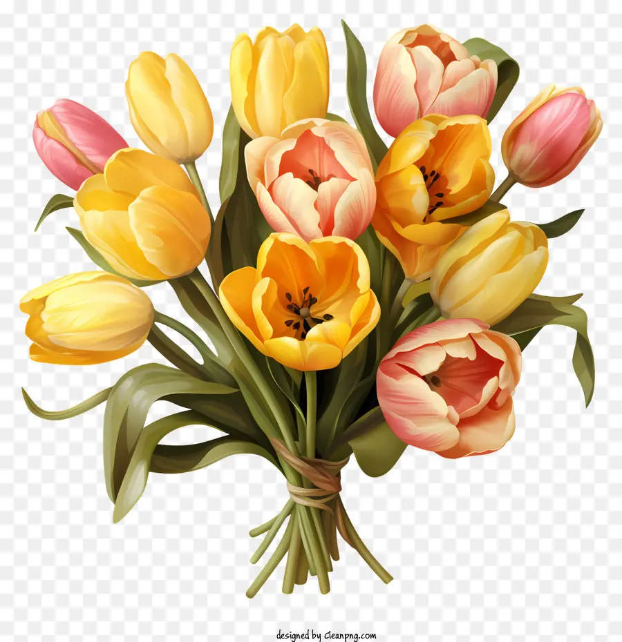 Ramo De Tulipanes Pastel，Los Tulipanes PNG