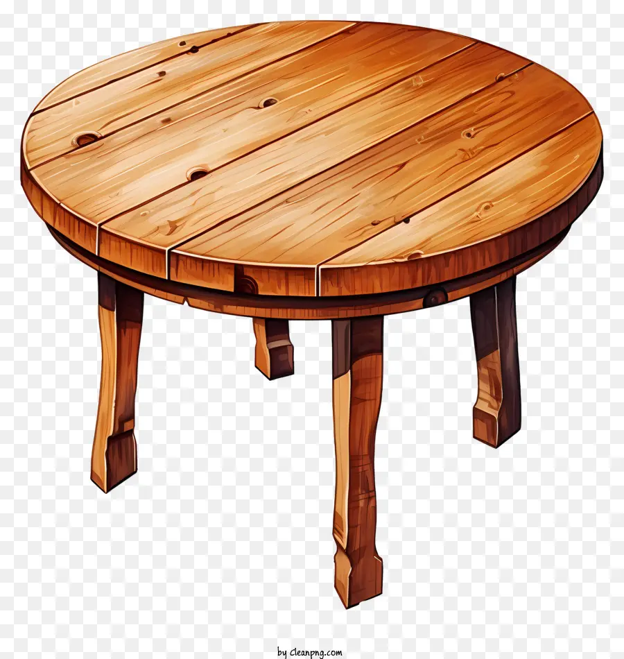 Mesa Redonda De Madera De Acuarela，Mesa De Madera PNG