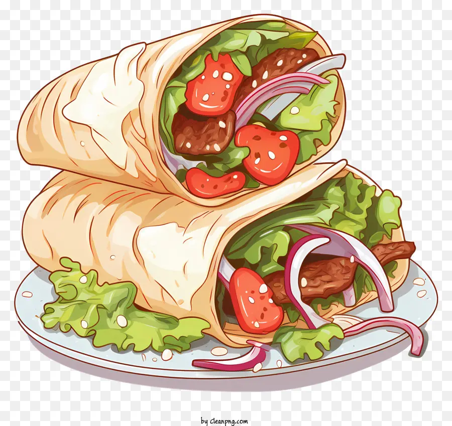 Boceto Shawarma，Rollo De Pan De Pita PNG