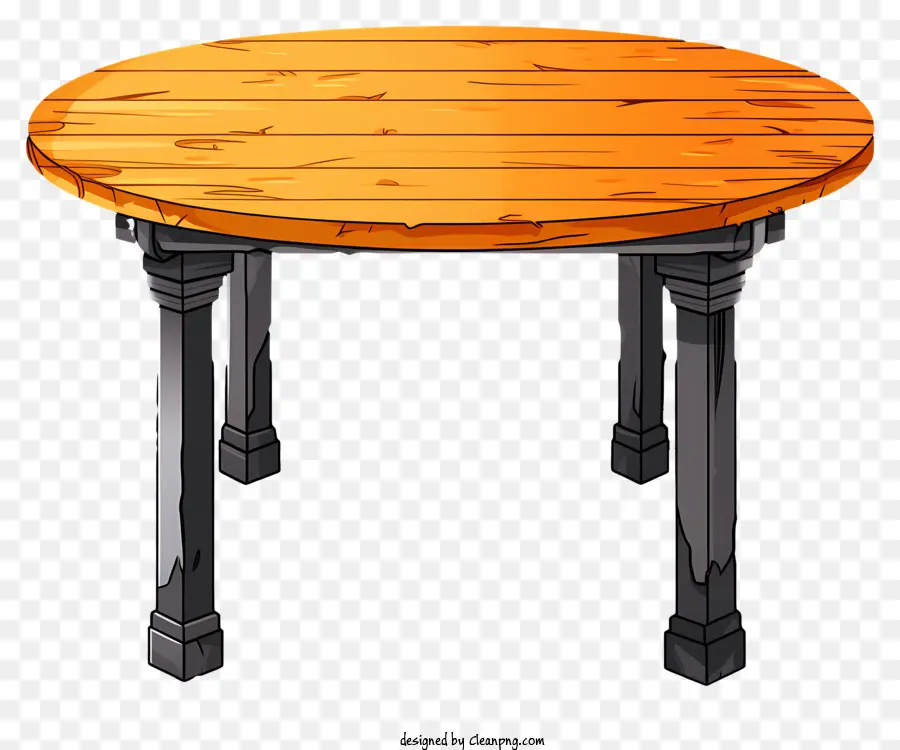 Mesa De Dibujos Animados De Estilo Boceto，Mesa Redonda PNG