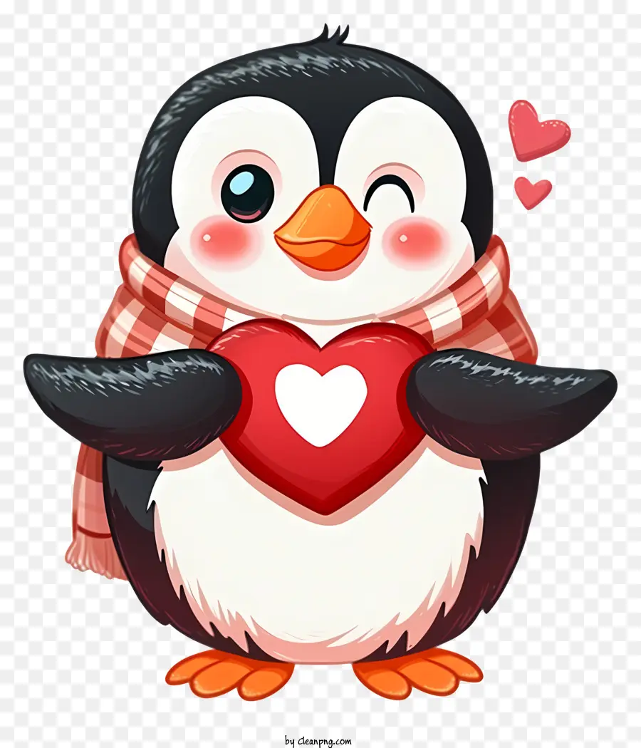 Valentine Penguin Emoji，Pingüino PNG