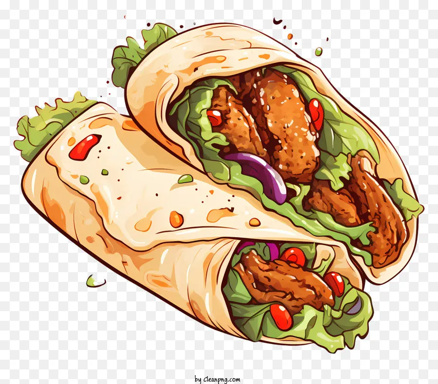 Shawarma Plano，Burrito PNG