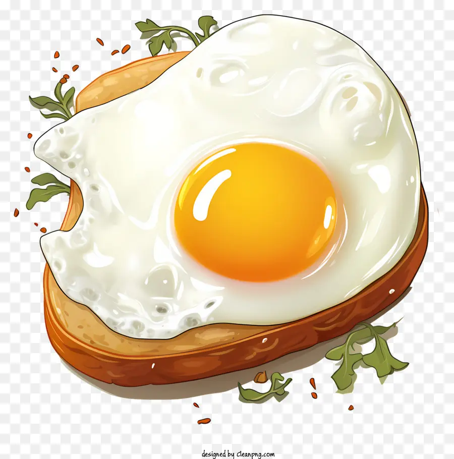 Huevo Escalfado Dibujado A Mano，Tostadas PNG
