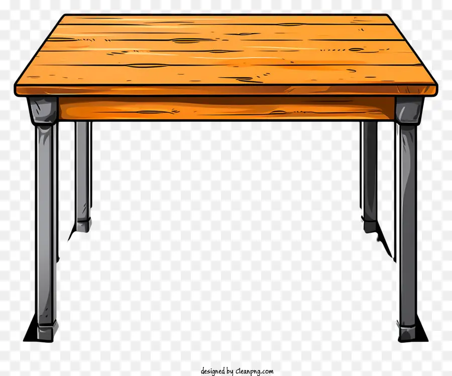 Mesa De Dibujos Animados Dibujada A Mano，Mesa De Madera PNG