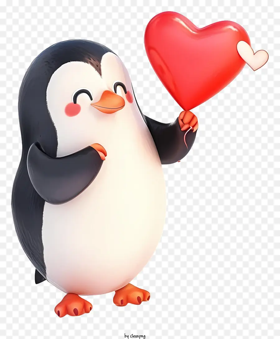 Psd 3d Valentine Penguin，Lindo Del Pingüino PNG