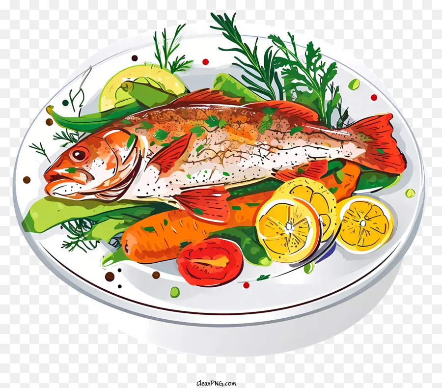 Diseño De Dibujo Vectorial，Fish Dish PNG