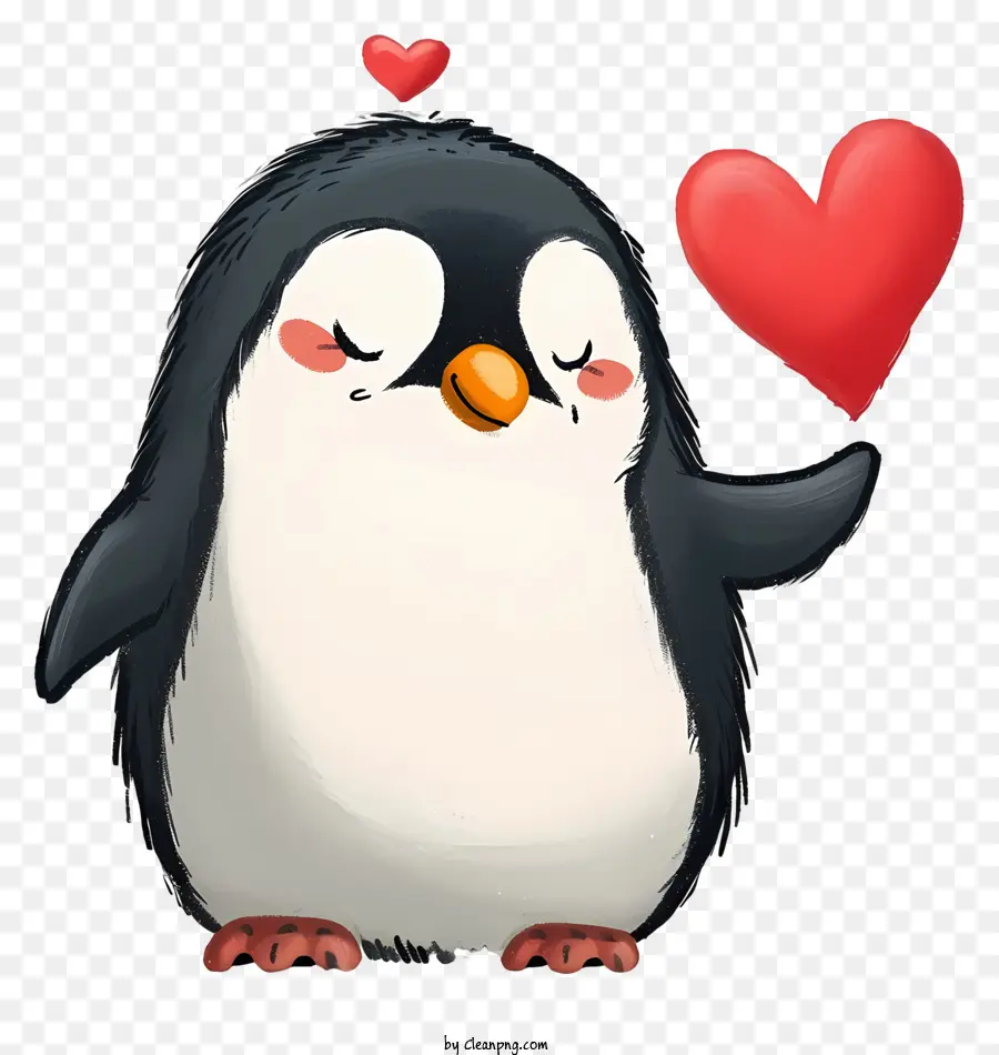 Pingüino De San Valentín Realista，Lindo Pingüino PNG