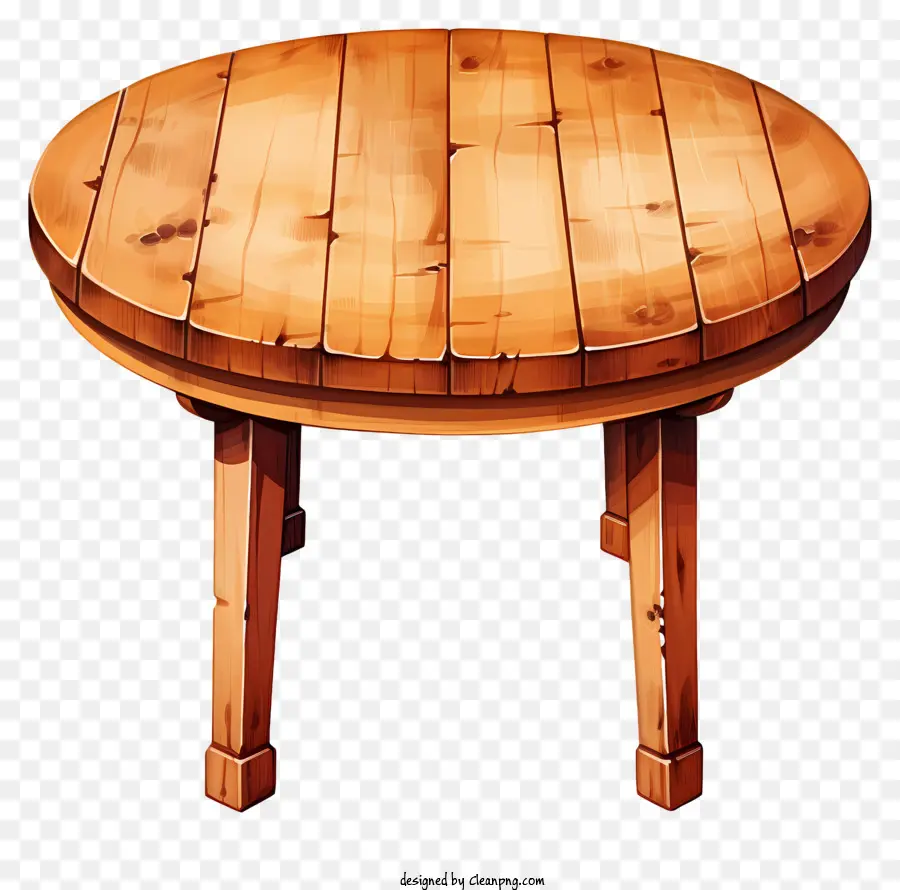 Mesa Redonda De Madera De Acuarela，Mesa De Madera PNG