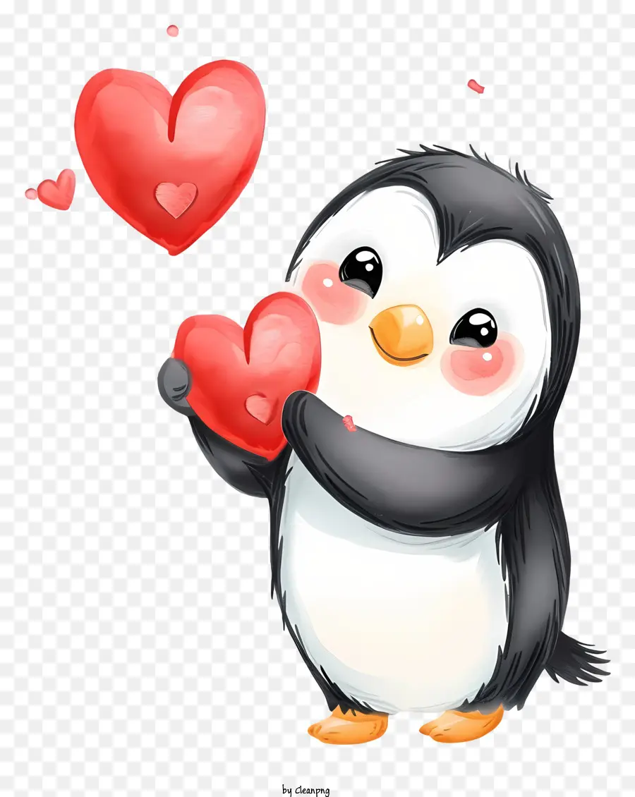Valentine Penguin Emoji，Pingüino PNG
