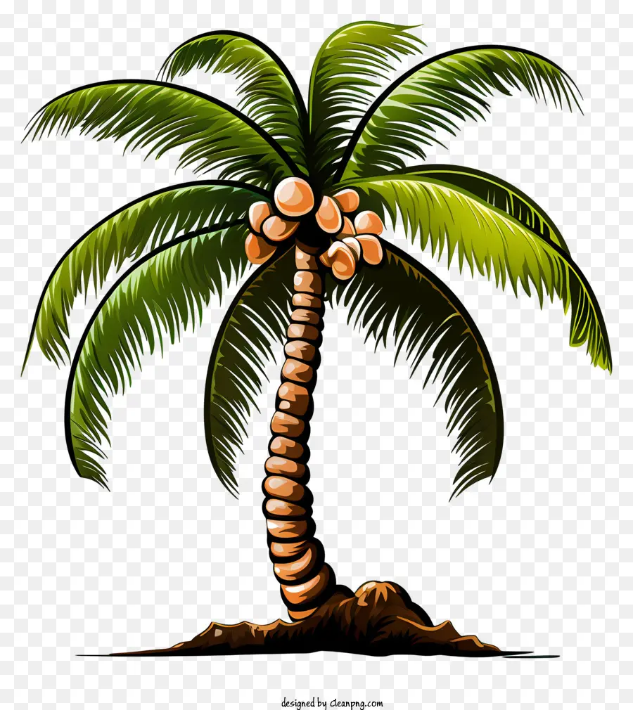 árbol De Coco Plano，Palmera PNG