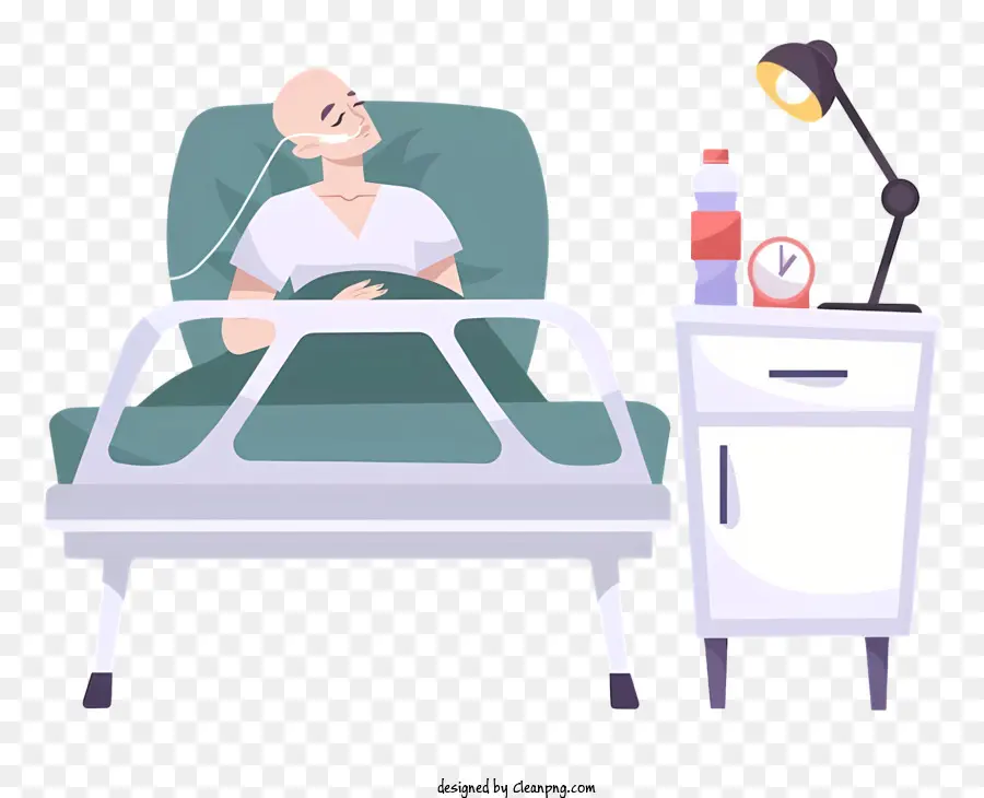 Paciente De Dibujos Animados，Cama De Hospital PNG