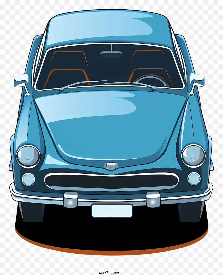 Coche De Dibujos Animados Dibujado A Mano，Azul Vintage Coche PNG