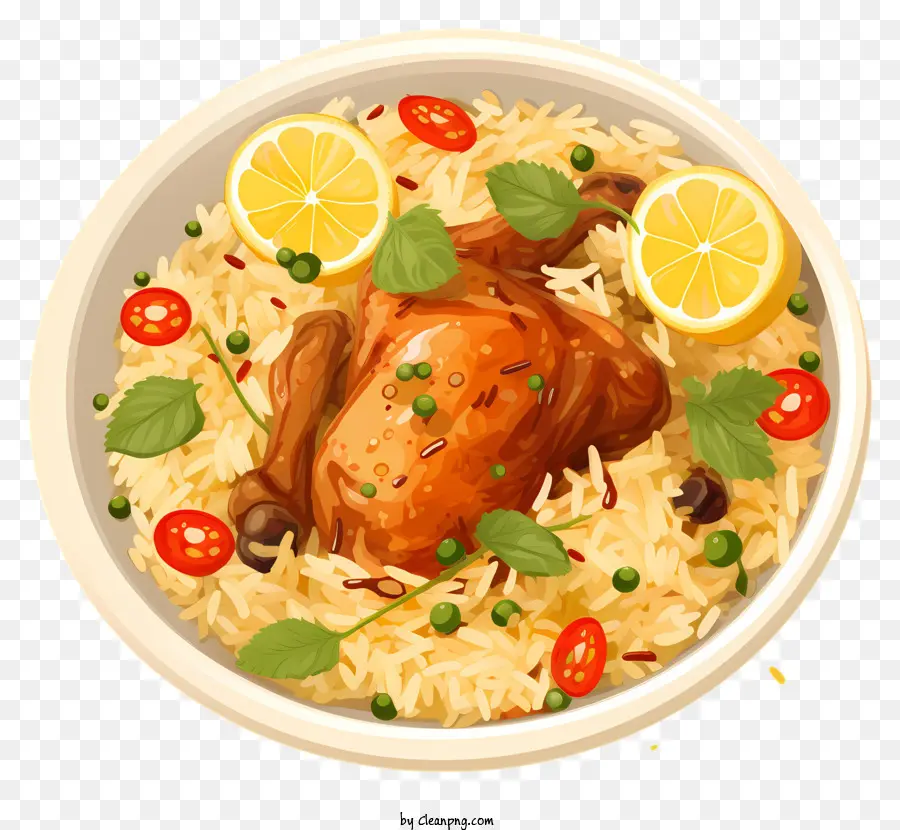 Pollo Biryani Dibujado A Mano，Arroz PNG