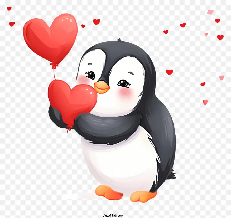 Valentine Penguin Emoji，Lindo Pingüino PNG