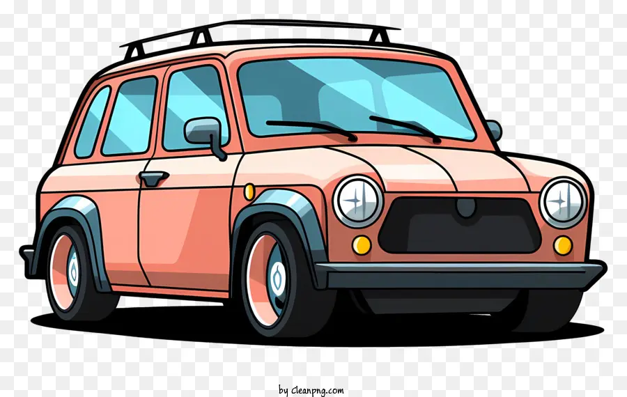 Coche De Dibujos Animados Estilo Boceto，Coche Colorido PNG