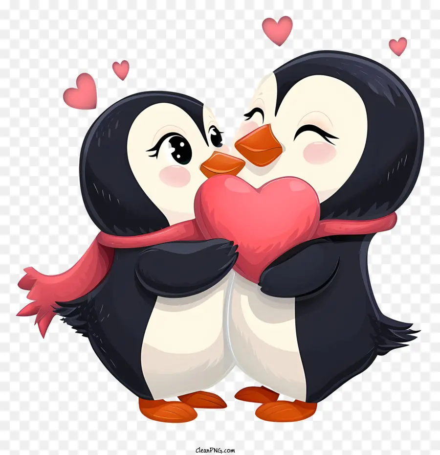 Dibujos Animados De San Valentín，Penguin Pareja PNG