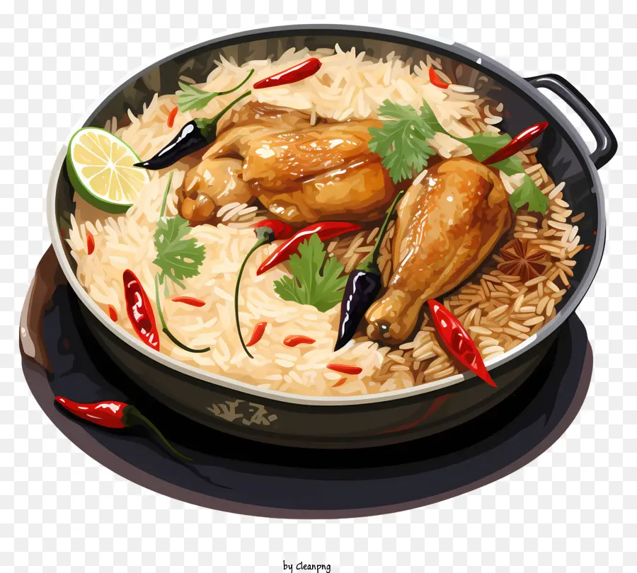 Pollo Acuarela Biryani，Pollo Al Curry PNG