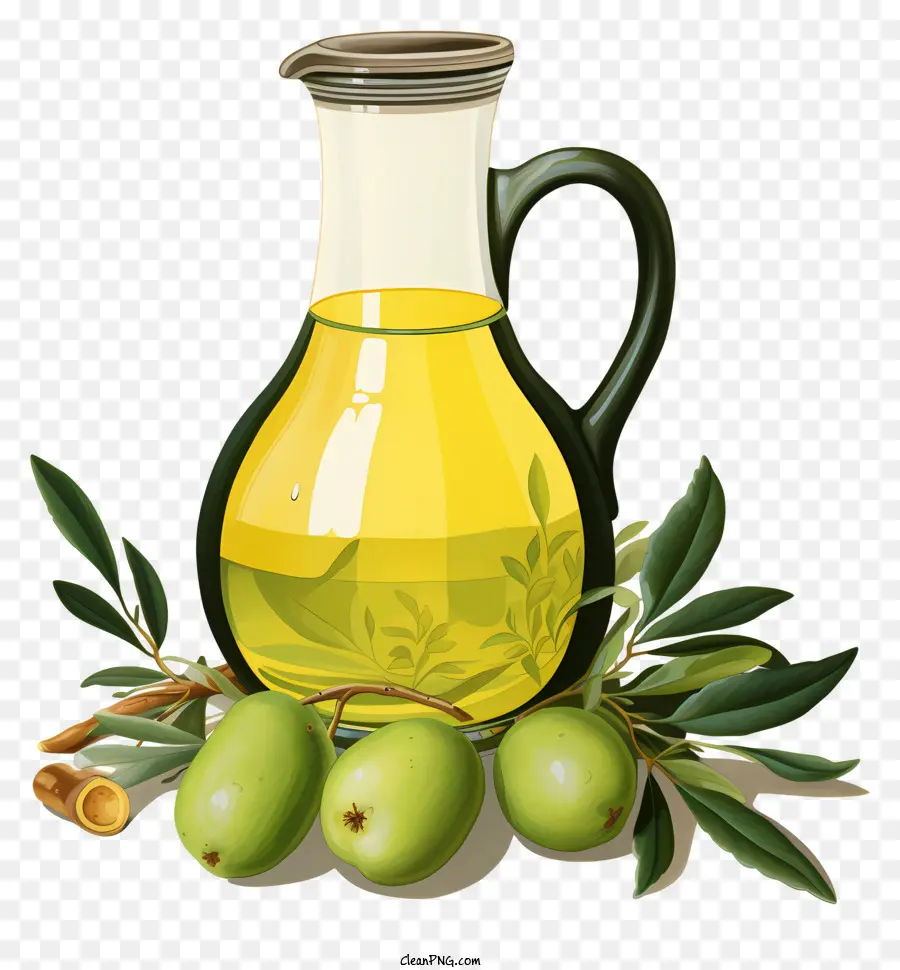 Aceite De Oliva，Ramas De Olivo PNG