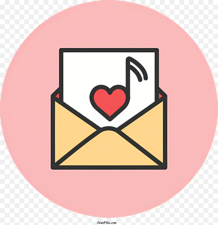 Elementos De San Valentín De La Línea Plana，Carta De Amor PNG