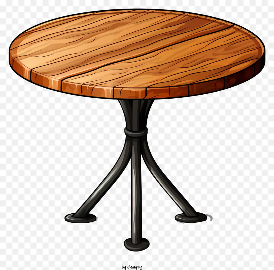 Mesa Redonda De Madera Estilo Doodle，Mesa Redonda PNG