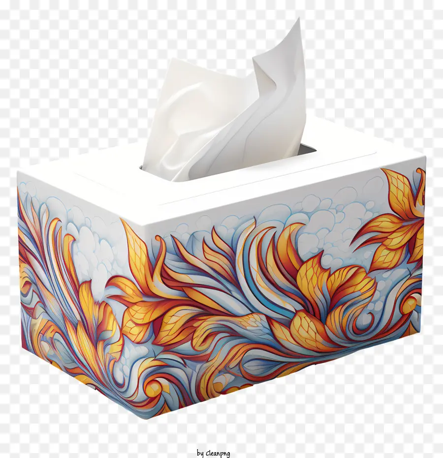 Caja De Pañuelos Estilo Doodle，Caja De Pañuelos Decorativa PNG