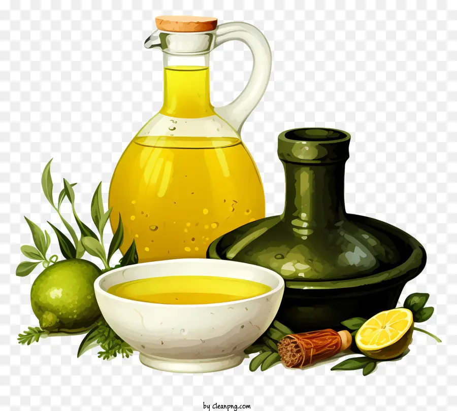 Aceite De Oliva Dibujado A Mano，Aceite De Oliva PNG