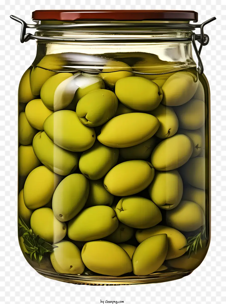 Aceitunas Verdes Al Estilo Doodle En Jar，Aceitunas Verdes PNG