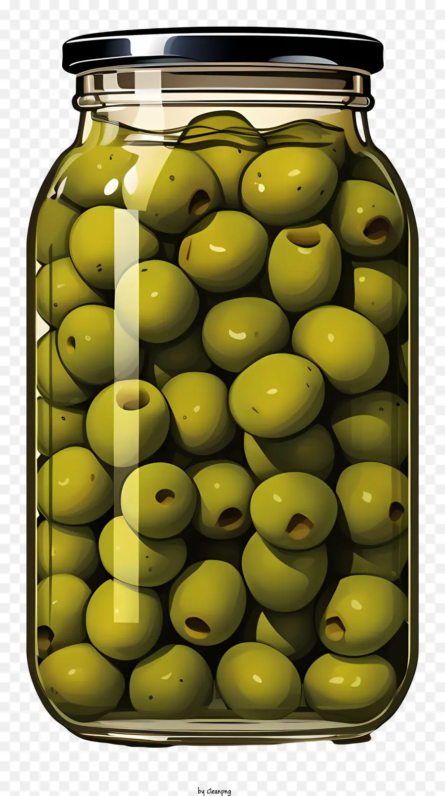 Aceitunas Verdes Dibujadas A Mano En Jar，Aceitunas Verdes PNG