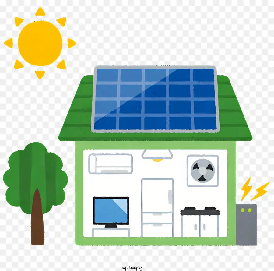 Los Paneles Solares，Energía Verde PNG