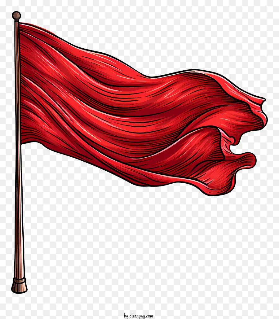 Bandera Roja Dibujada A Mano，Bandera Roja PNG