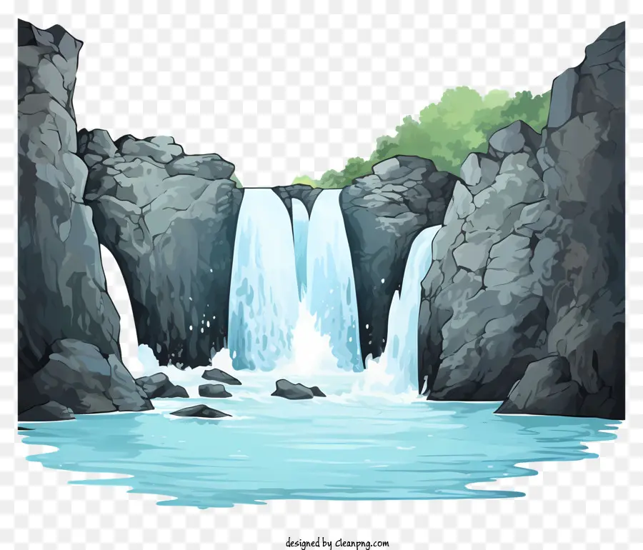 Acuarela De La Cascada，Cascada PNG