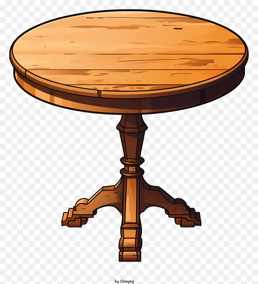 Mesa Redonda De Madera Estilo Boceto，Mesa De Madera PNG