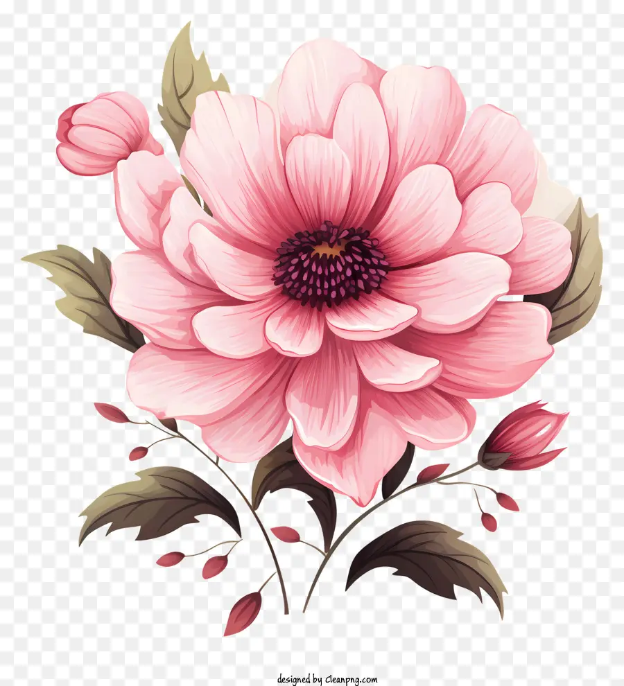 Flor Rosa Estilo Doodle，Flores Rosadas PNG