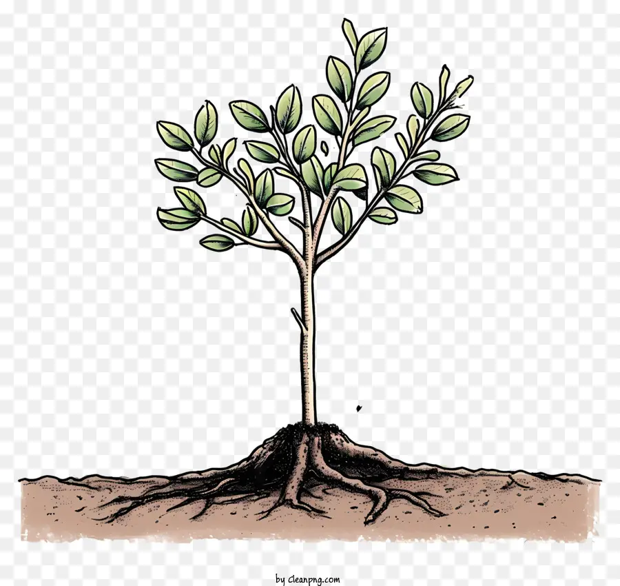 Dibujado A Mano Plantando Arbol，Planta PNG