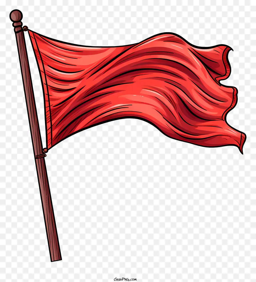 Bandera Roja Dibujada A Mano，Bandera Roja PNG