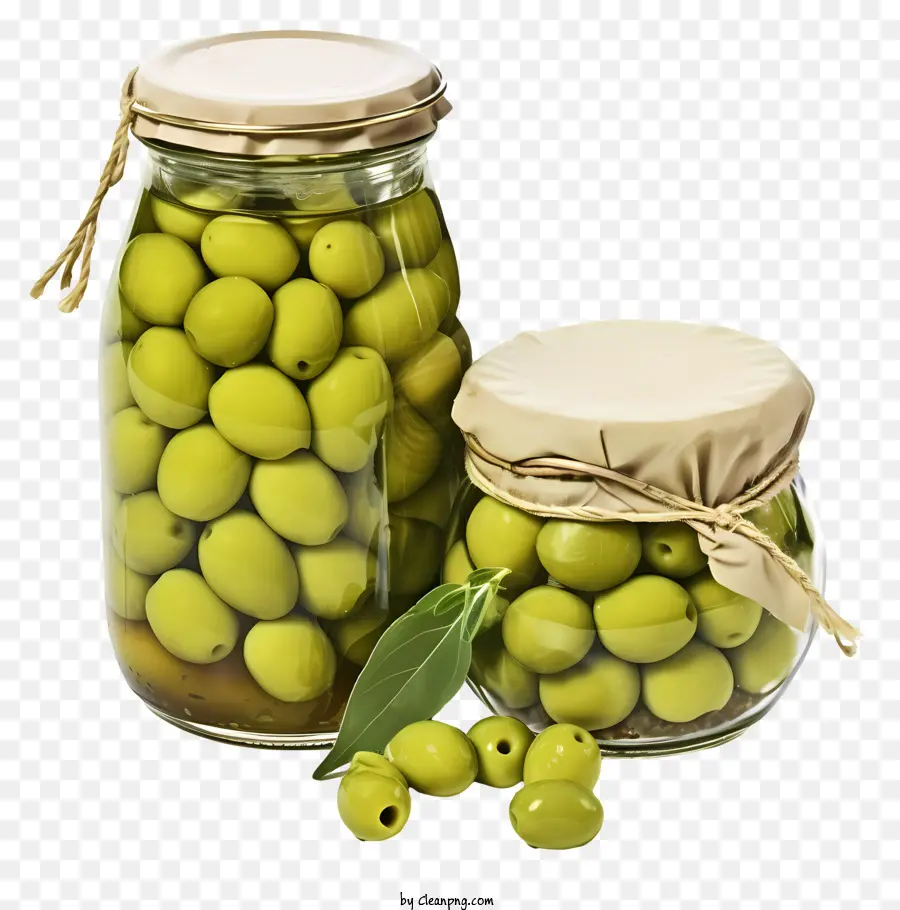 Olives Verdes De Acuarela En Frasco，Los Frascos De Vidrio PNG