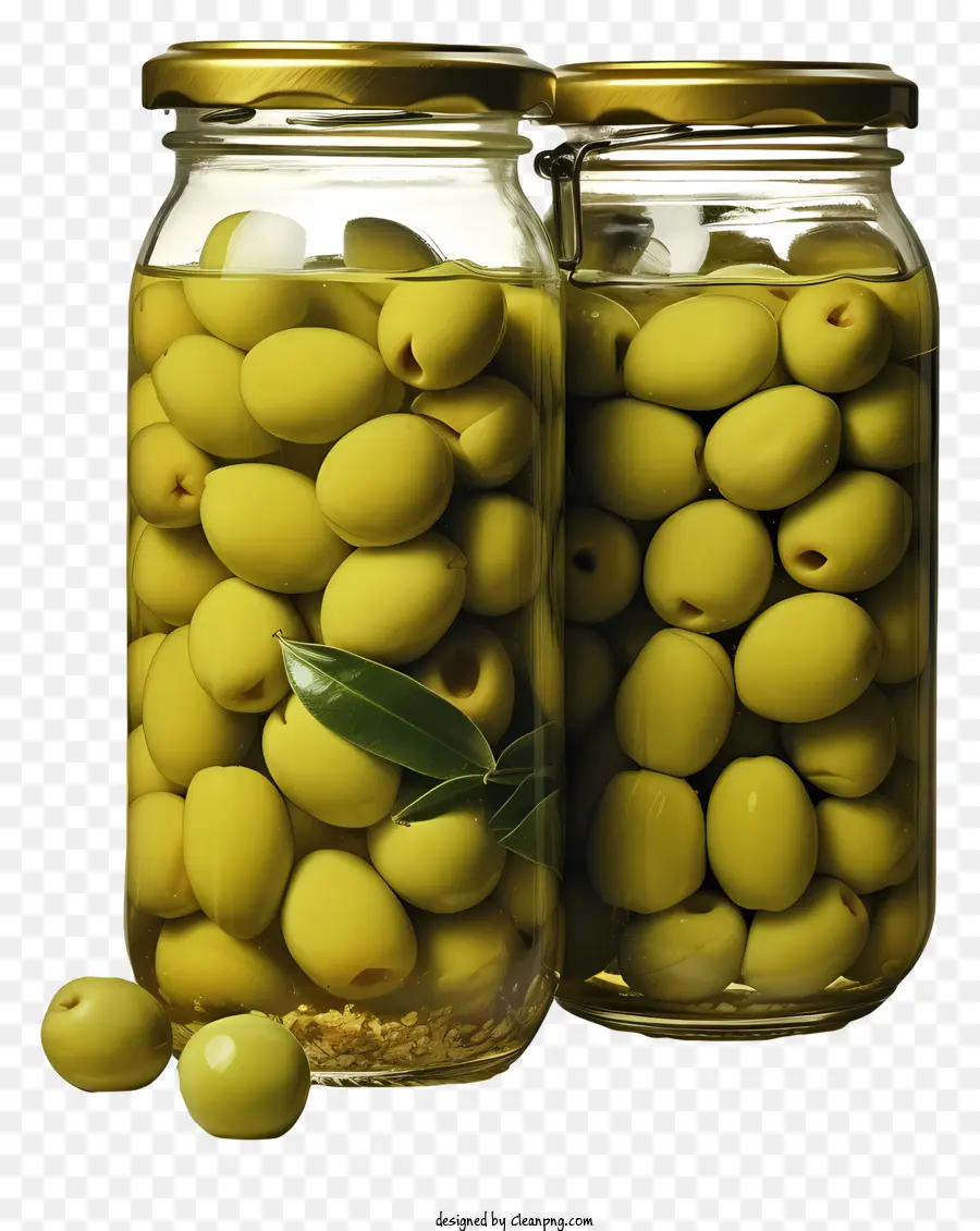 Aceitunas Verdes Dibujadas A Mano En Jar，Aceitunas Verdes PNG