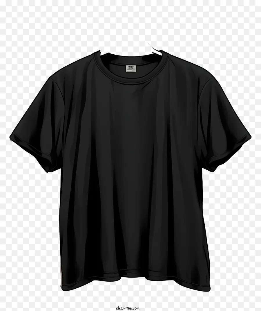 Camiseta Negra Estilo Boceto En Percha De Tela，Negro Camiseta PNG