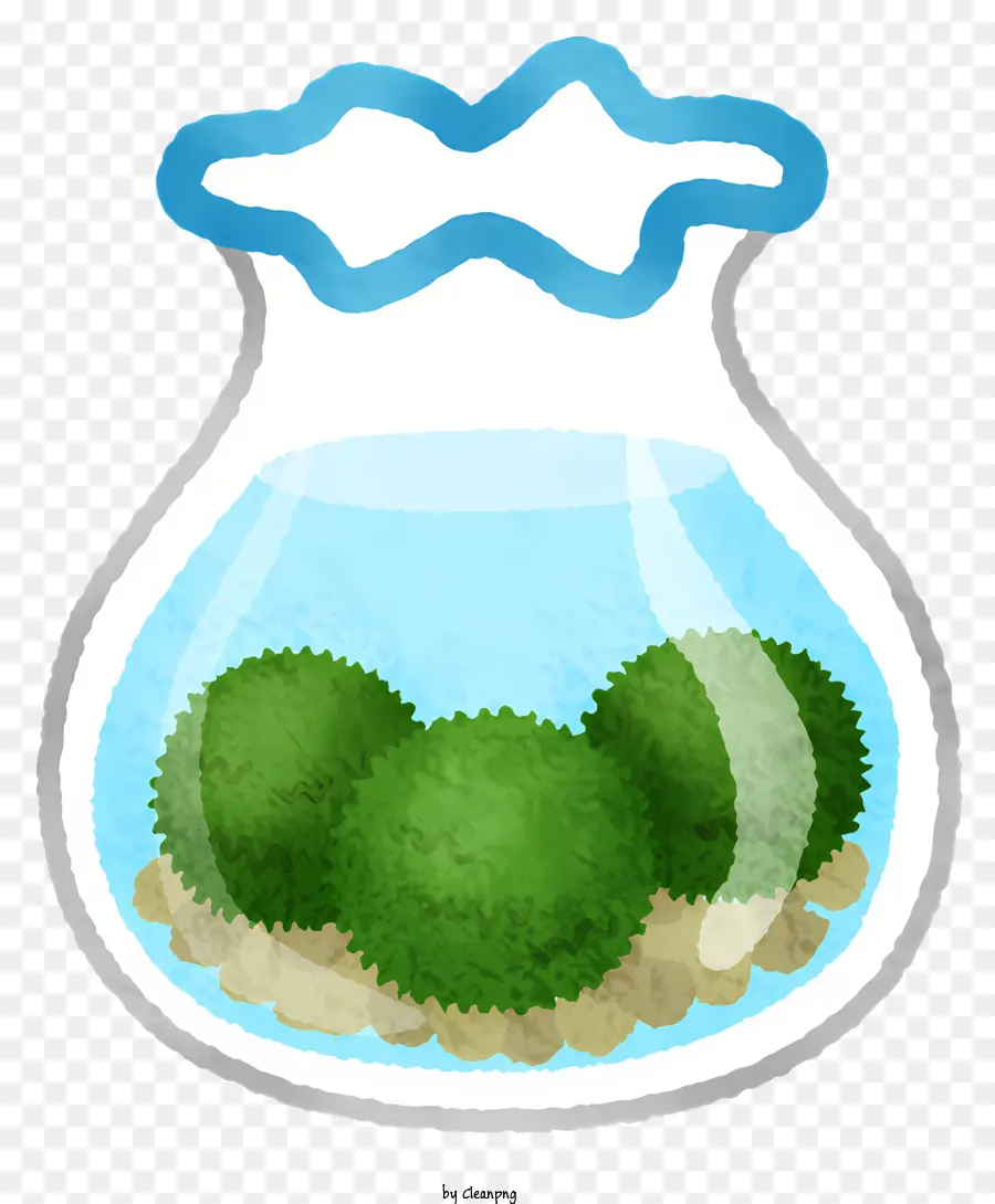 Tazón De Plástico Transparente，Pequeñas Plantas Verdes PNG