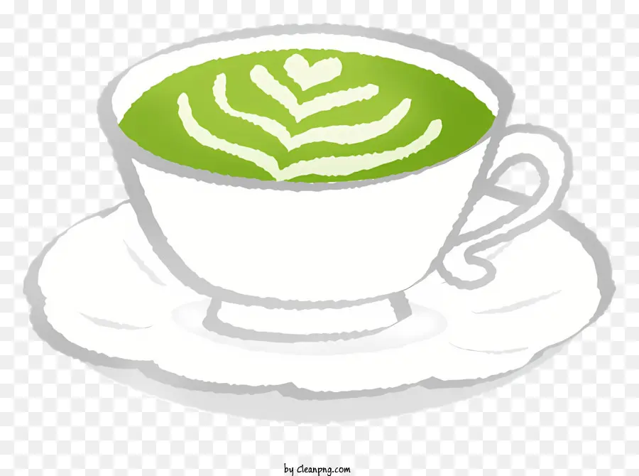 El Té Matcha，Patrón De Hojas PNG