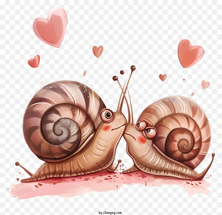 Valentine Snails，Así Que Visite El Amor PNG