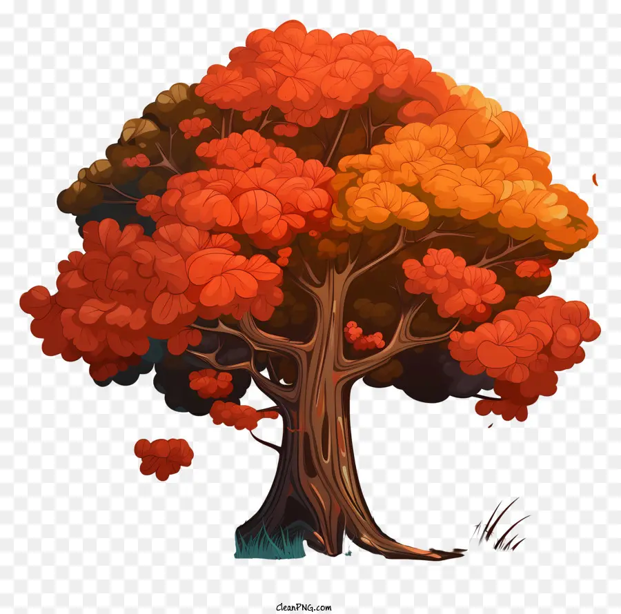 árbol De Otoño Estilo Garabato，árbol De Otoño PNG