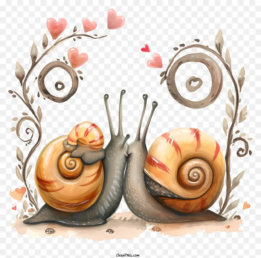 Valentine Snails，Amor Y Romance PNG