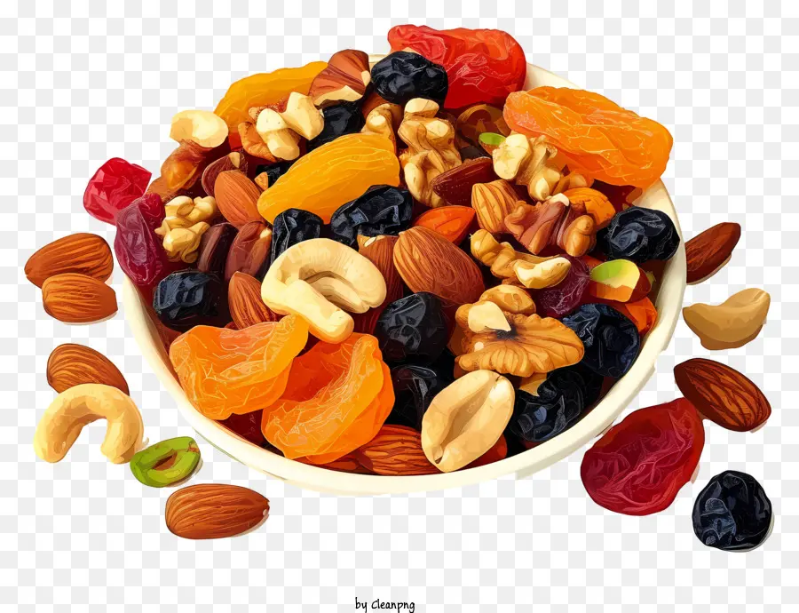 Mezcla De Frutas Y Nueces Secas Realistas，Mezcla De Nueces PNG