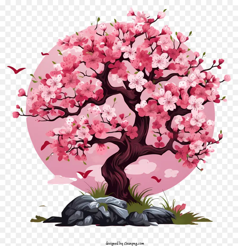 Árbol De Cerezo De Estilo De Boceto，árbol De Sakura PNG