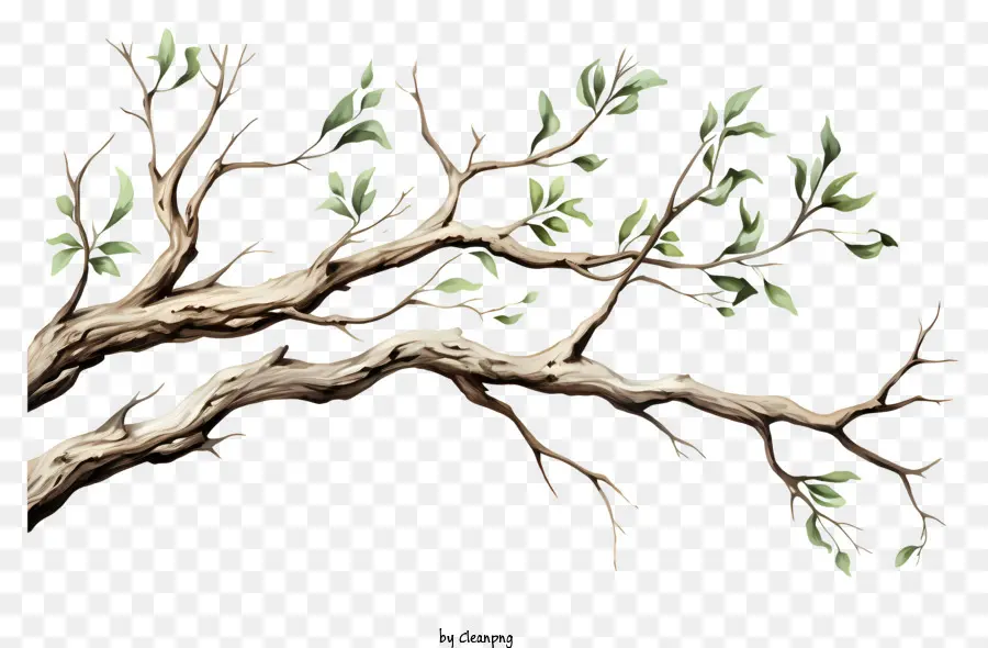 Rama De árbol Estilo Boceto，árbol De Pintura PNG