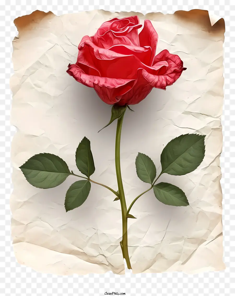 Icono De Rosa Y Papel，Rosa Roja PNG