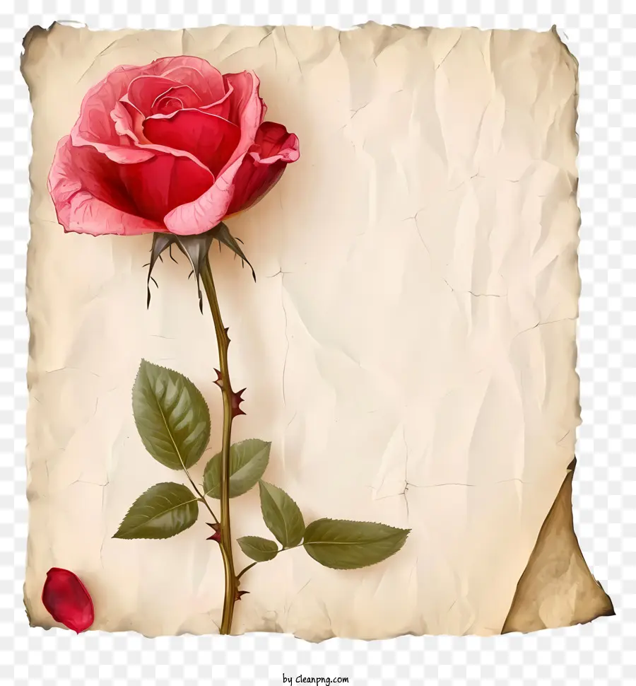 Rosa Vintage Y Papel，Rosa Roja PNG