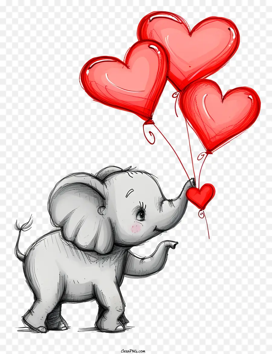 Elefante De San Valentín，Elefante PNG