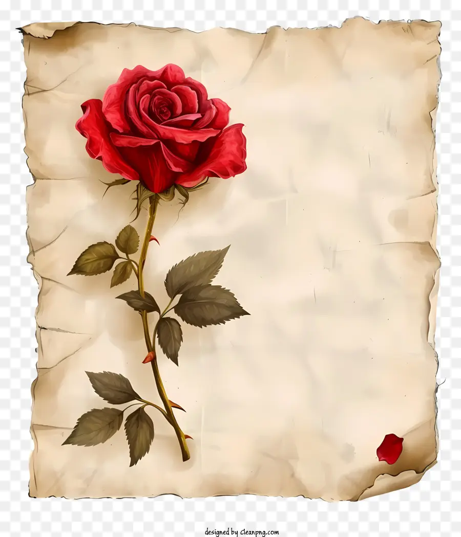 Rose Y Papel Vintage，Rosa Roja PNG